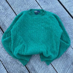 Vintage 90s Polo Cable Knit Wool Sweater